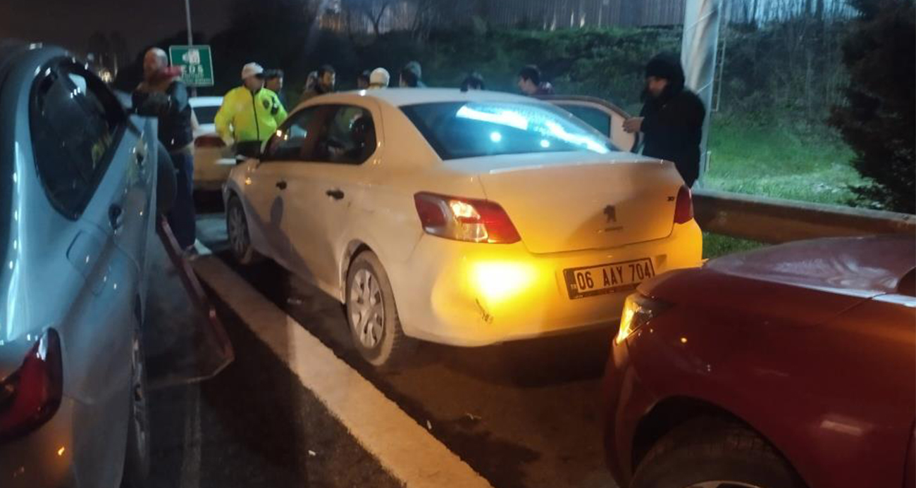 TEM’i kilitleyen 8 araçlı zincirleme kaza