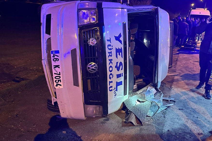 Kahramanmaraş’ta minibüs kazası: 10 yaralı
