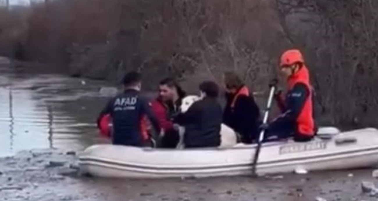 Dere yatağında mahsur kalan 5 kişi kurtarıldı