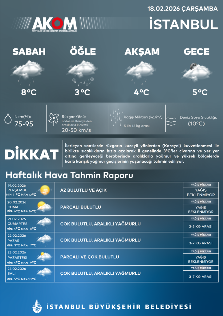 İstanbul’da kar yağışı başladı