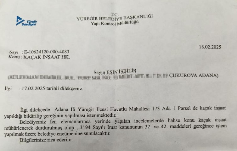 Zeydan Karalar’ın teyzesinin vekalet verdiği şahıs kaçak ev yaptırdı