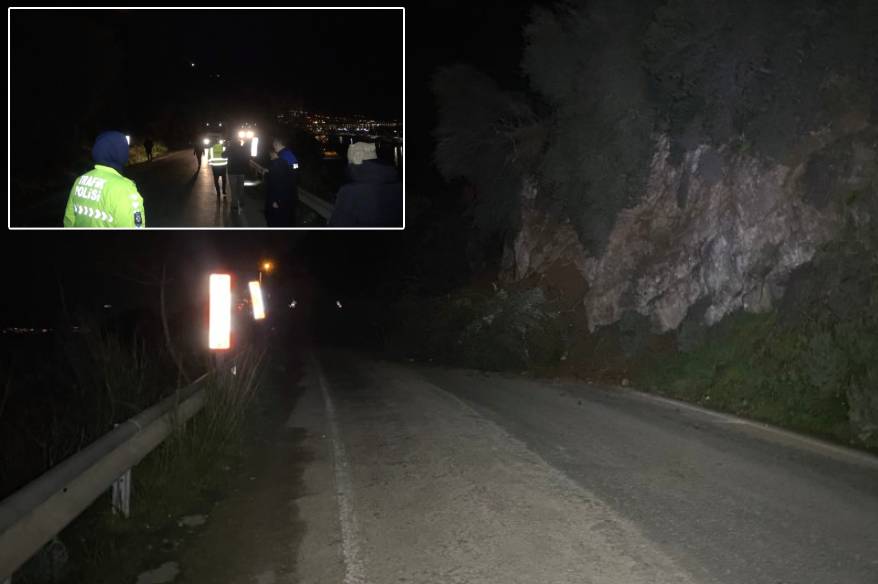 Bursa’da heyelan: Mudanya-Kurşunlu yolu trafiğe kapandı