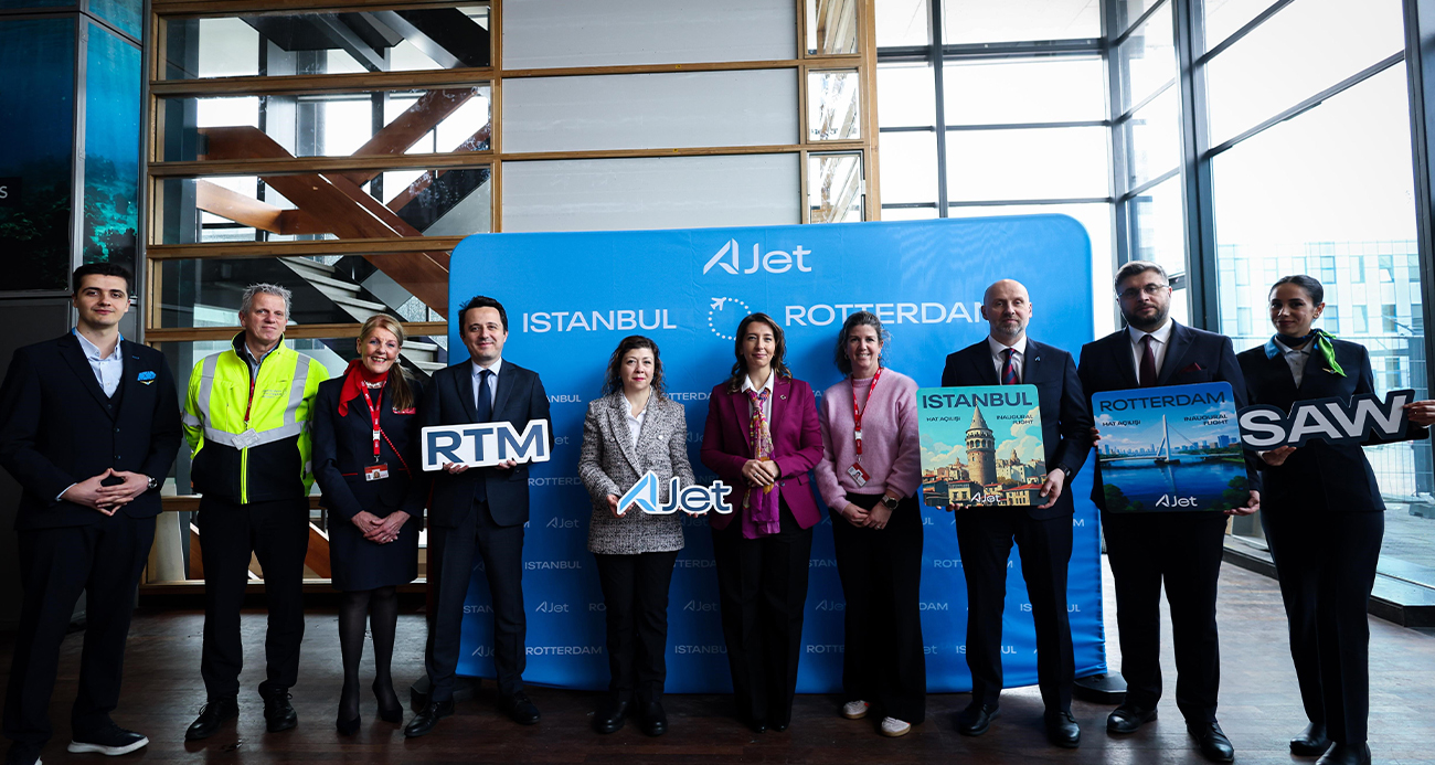 Türkiye’nin en genç hava yolu şirketi AJet, İstanbul’dan Hollanda’nın liman kenti Rotterdam’a sefer başlattı. İstanbul Sabiha Gökçen Havalimanı’ndan Rotterdam’a ilk uçuş bugün yapıldı.
