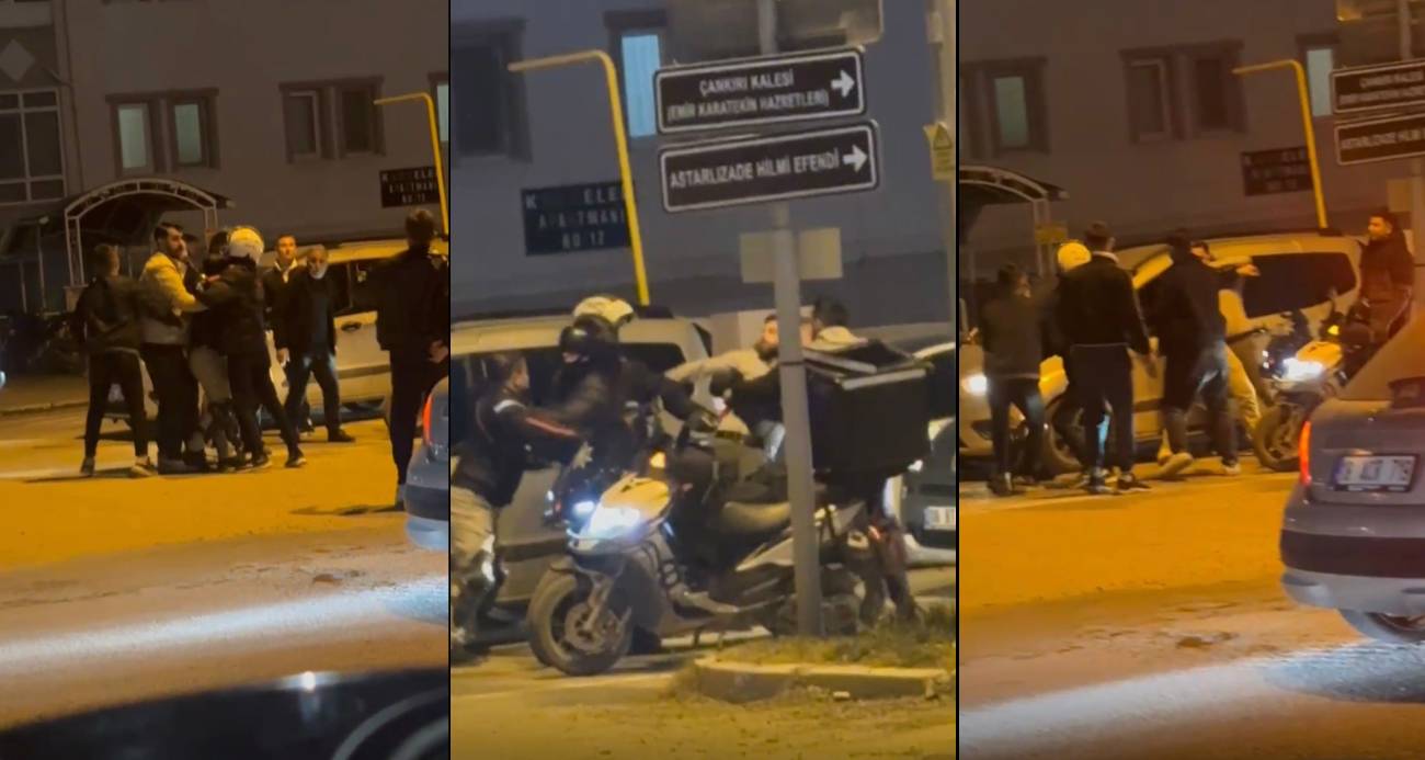 Çankırı’da trafik yüzünden iki grup arasında çıkan kavgada yumruk ve tekmeler havada uçuştu.