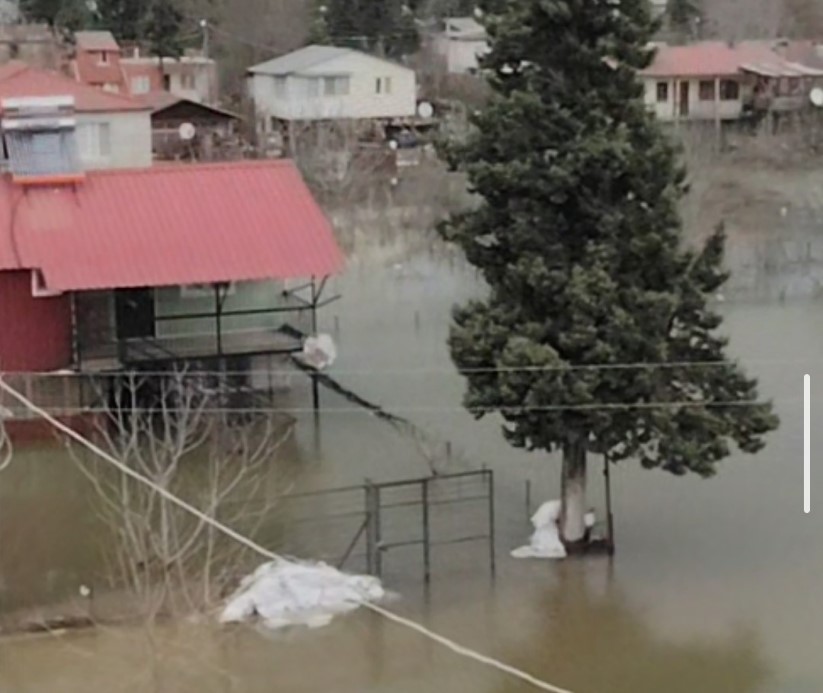 Adana’da köyü su bastı, yollar kapandı: Bir kamyon suya gömüldü