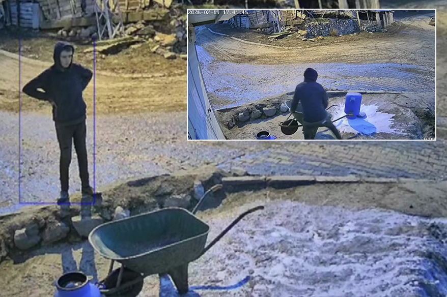 Bir bidon sütü deviren gencin çaresiz anları kamerada