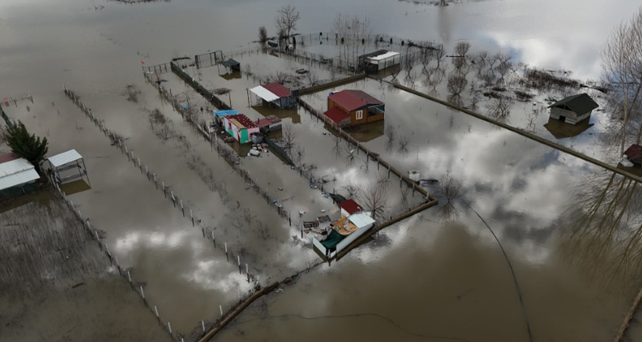 Edirne'de taşkının izleri havadan görüntülendi