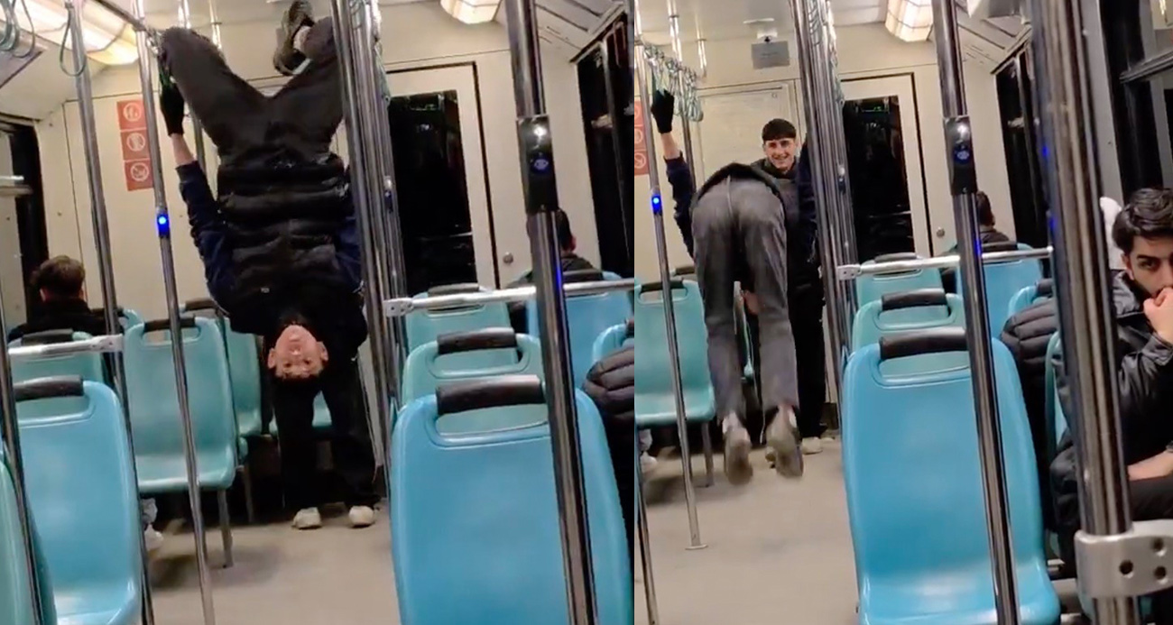 Bursa’da gece saatlerinde metroda kaydedilen görüntüler dikkat çekti. Seyir halindeki metro vagonunda bulunan iki gencin, çevredekileri rahatsız eden sıra dışı hareketler yaptığı anlar kameralara yansıdı.