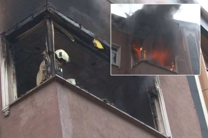 Esenler’de 4 katlı binada yangın: Daire küle döndü