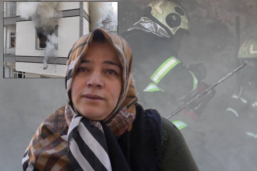 Çocuklarını kurtarmak için yanan eve girdi