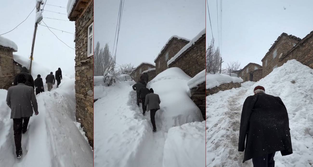 Bahçesaraylılar açtıkları kar tünelleriyle günlük hayatlarını sürdürüyor