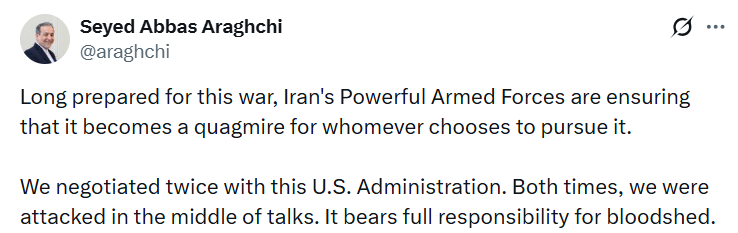 İran Dışişleri Bakanı Arak&ccedil;i: 