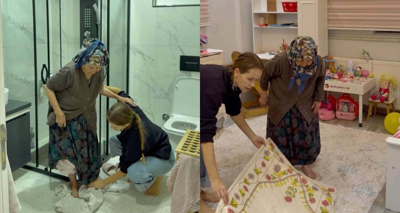 Türk eşinin babaannesine abdest aldırıp seccadesini serdi, 11 milyon izlenip gönüllerin gelini oldu