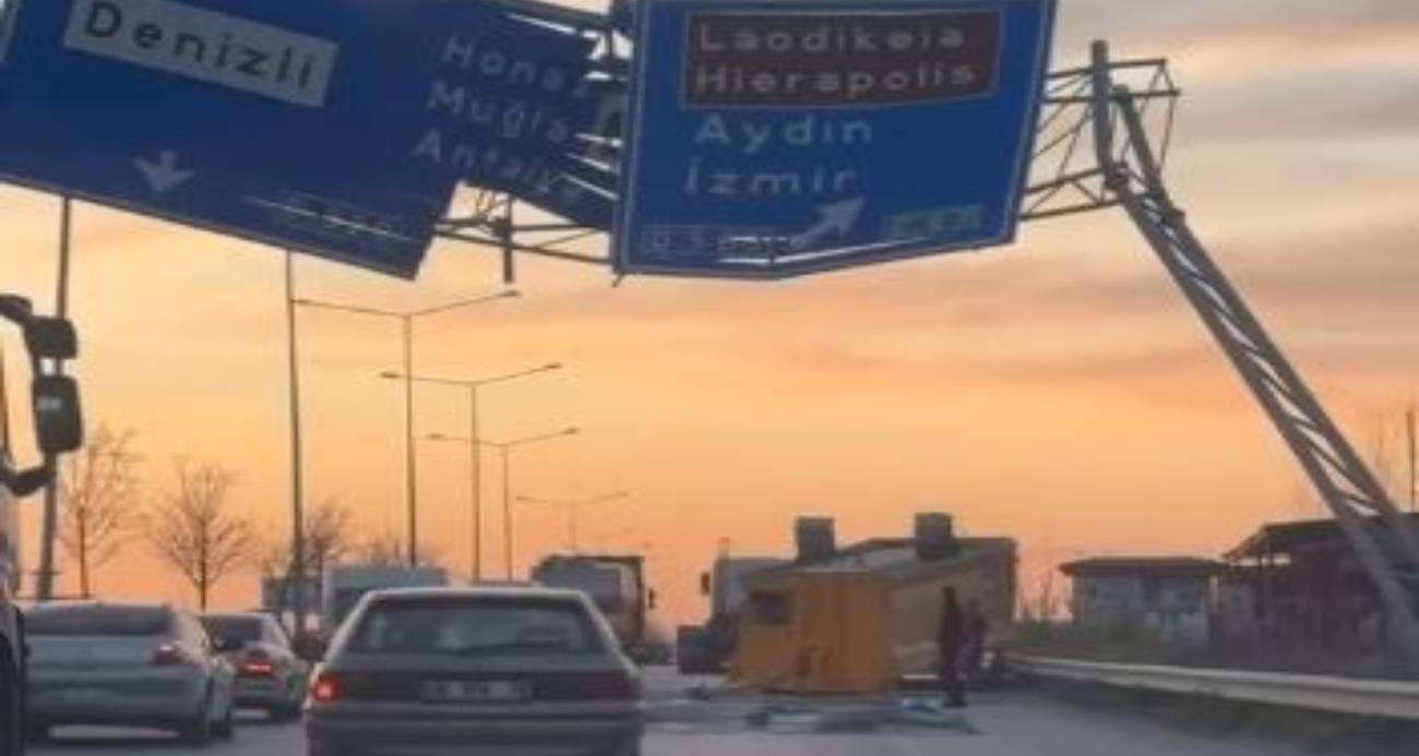 Yola savrulan dorsenin bir araca çarpmaması muhtemel bir faciayı önledi.