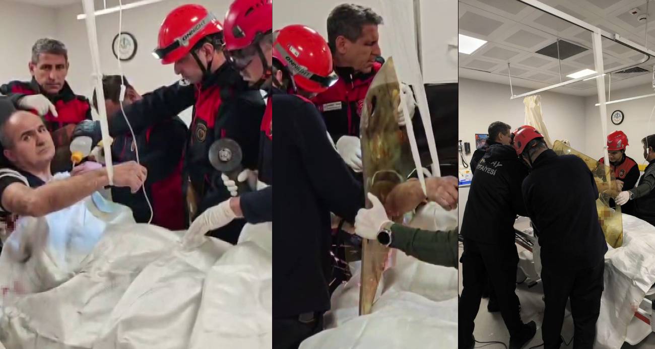 Göğüs boşluğuna demir saplanan hastanın ameliyatına itfaiye girdi