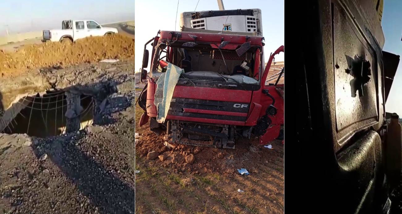 İran’da yeri delen füzenin şarapnel parçasının isabet etmesiyle genç şoföre mezar olan tırın görüntüsü ortaya çıktı