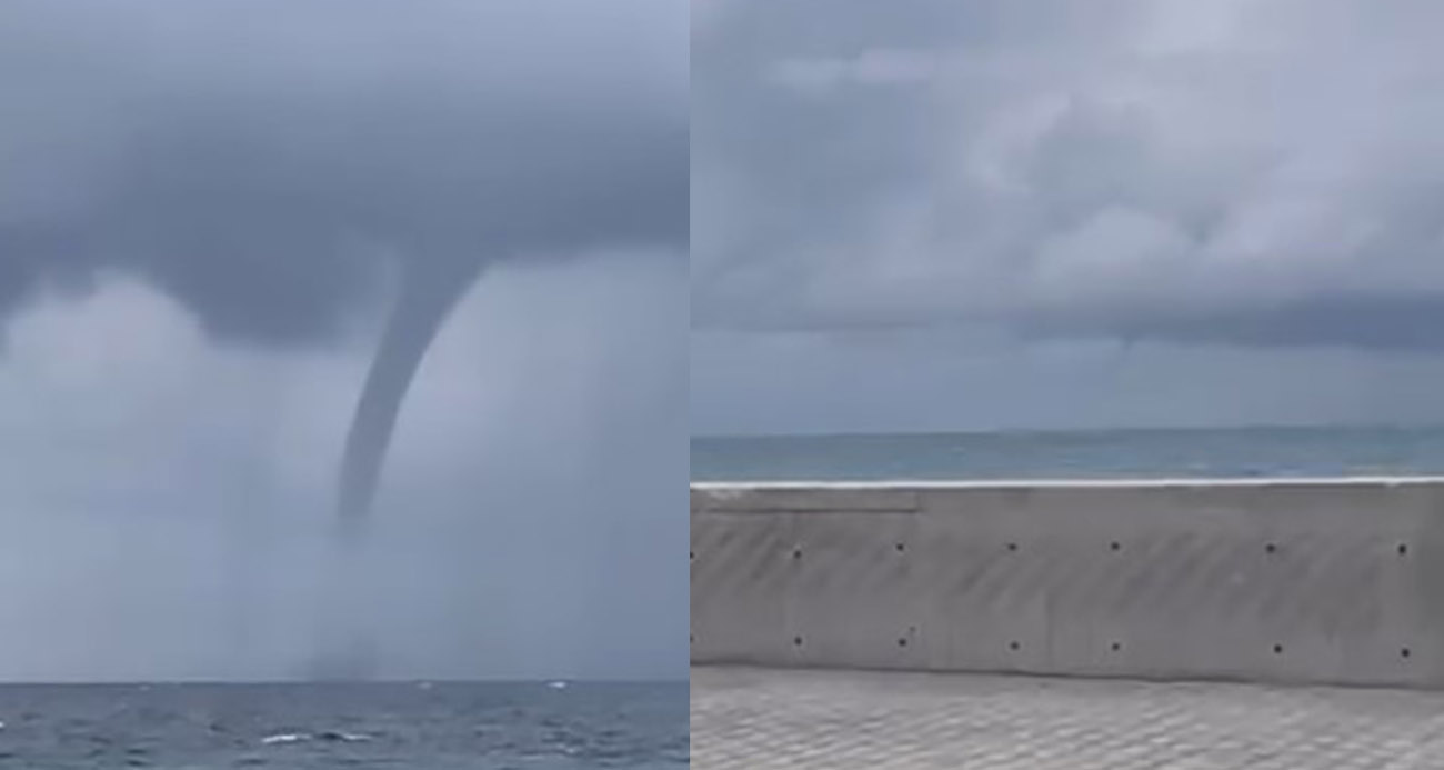 Antalya’nın Kumluca ilçesi açıklarında öğle saatlerinde denizde hortum oluştu. Doğa olayı, çevrede bulunan vatandaşlar tarafından cep telefonu kamerasıyla görüntülendi.
