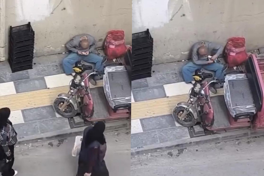 Mardin’de dilencinin para saydığı anlar kamerada