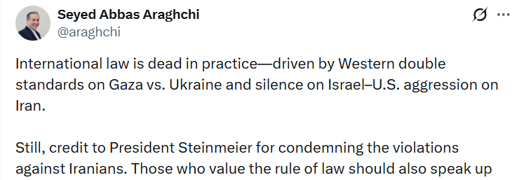 İran Dışişleri Bakanı Arakçi: 