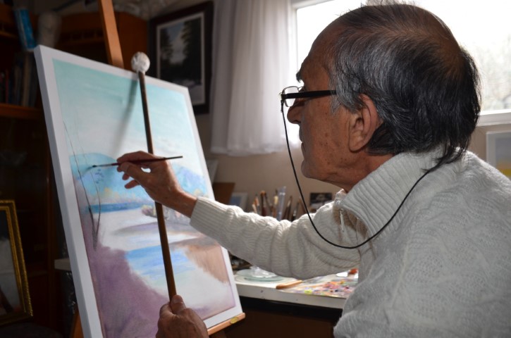 55 yıldır en yakın arkadaşı resim tuvali oldu