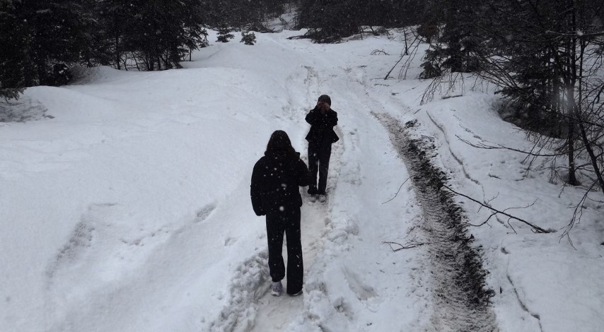 Düzce’nin yüksek kesimlerinde kar kalınlığı 1 metreyi buldu