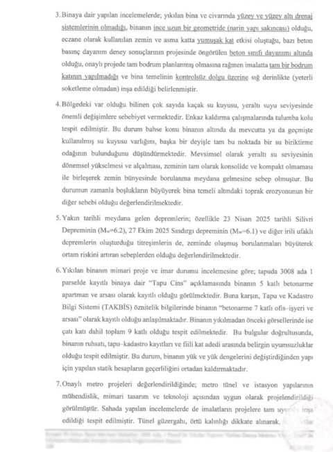 Gebze’de çöken bina için yeni rapor