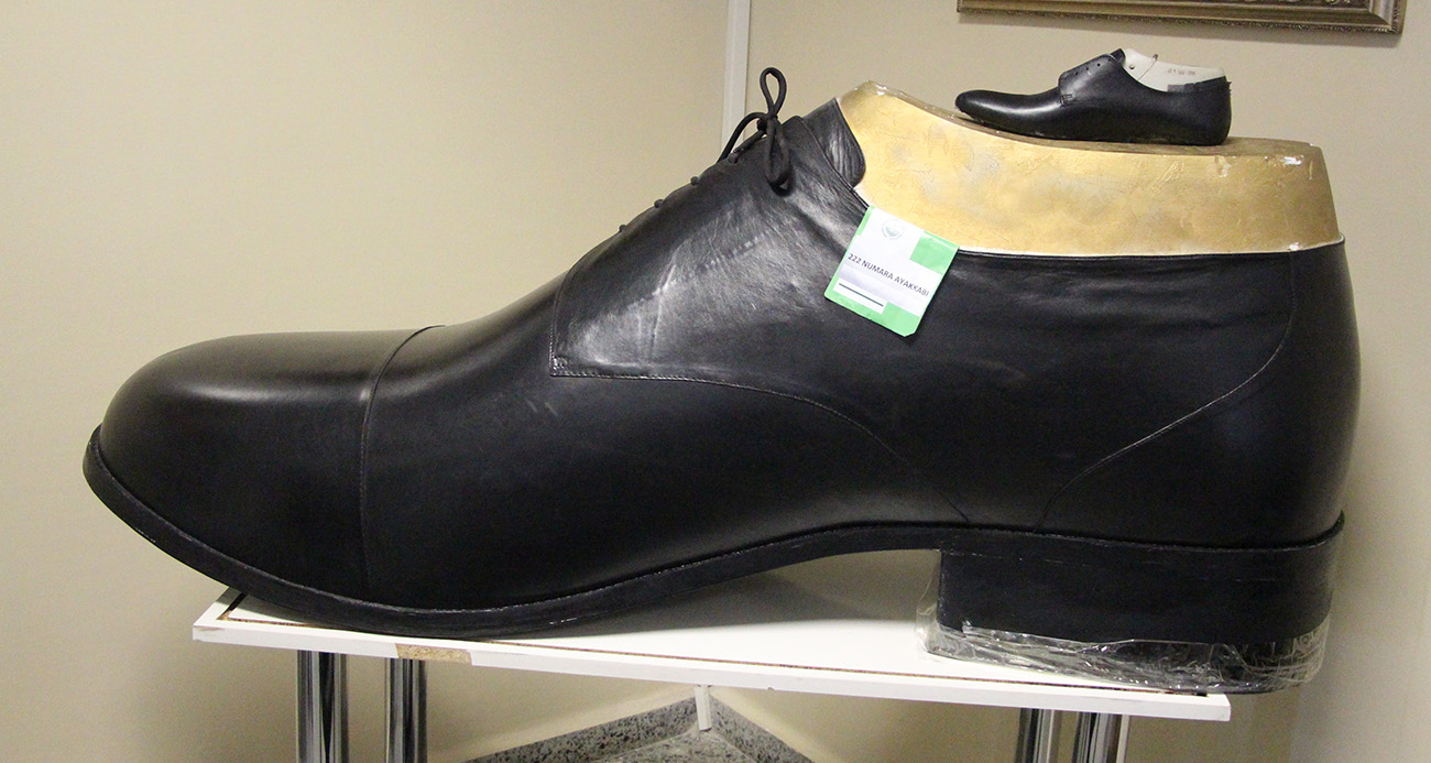 Bolu’nun Gerede ilçesinde meslek yüksekokulu öğrencileri ve bir tekniker tarafından 222 numara ayakkabı üretildi. Tam kalıp ölçülerine göre hazırlanan ayakkabı, Türkiye’nin en büyük numaralı giyilebilir ayakkabısı olarak öne çıktı.