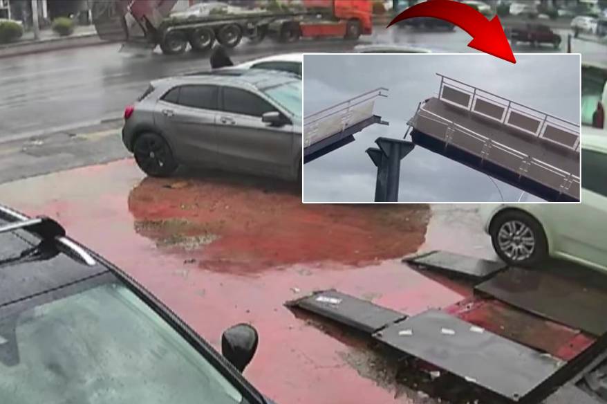 Ankara'da kamyon üst geçide çarptı: 3 yaralı