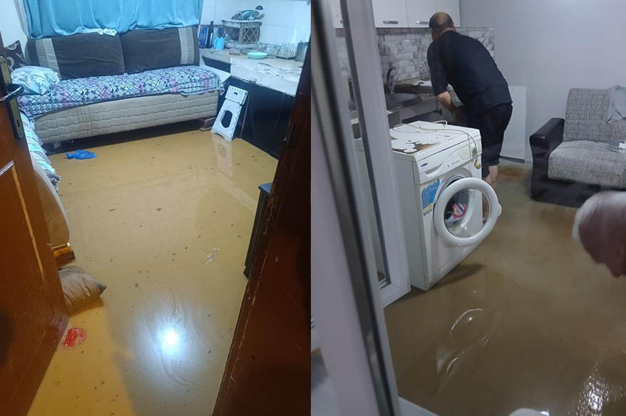 Sağanak yağış sebebiyle evleri su bastı
