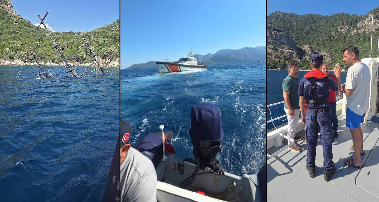 Marmaris’te gezi teknesi battı, yolcular tahliye edildi