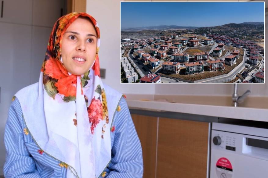 Bakan Kurum, depremzede ailenin bayram sevincini paylaştı