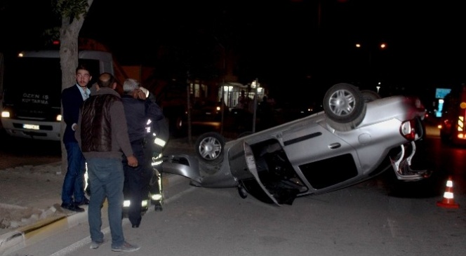 Takla Atan Otomobilden Burnu Bile Kanamadan Kurtuldu