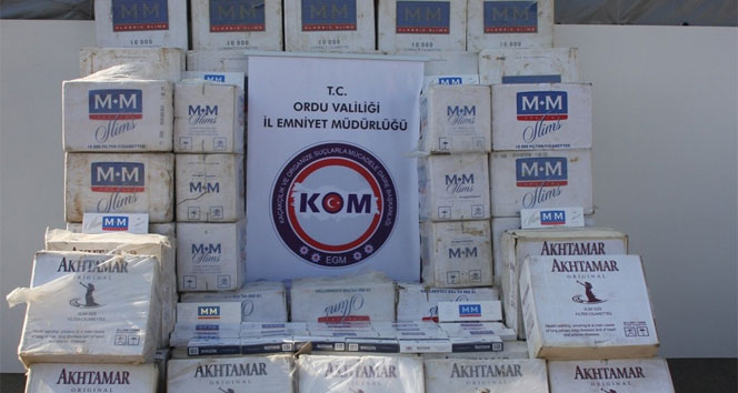 Ordu’da 72 bin 390 paket kaçak sigara ele geçirildi