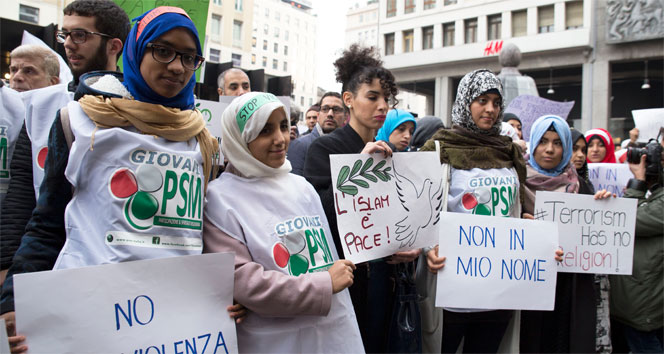 İtalya&#039;da Müslümanlar &#039;teröre hayır&#039; dedi