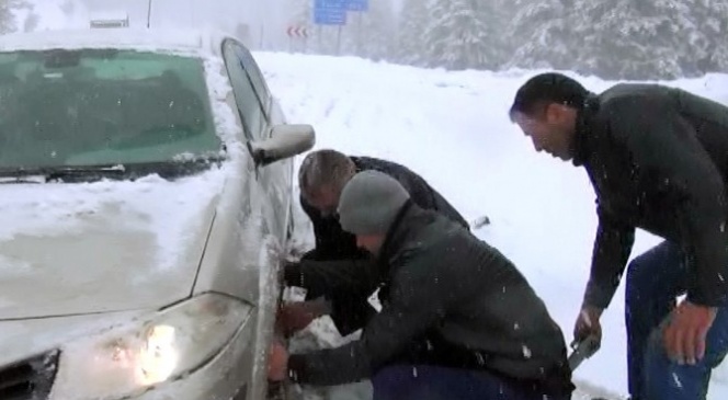 Ilgaz Dağı'nda Ulaşıma Kar Engeli
