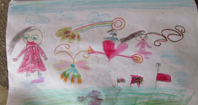 Sığınmacı çocukların hayallerini çizdiği resimler yürek dağladı