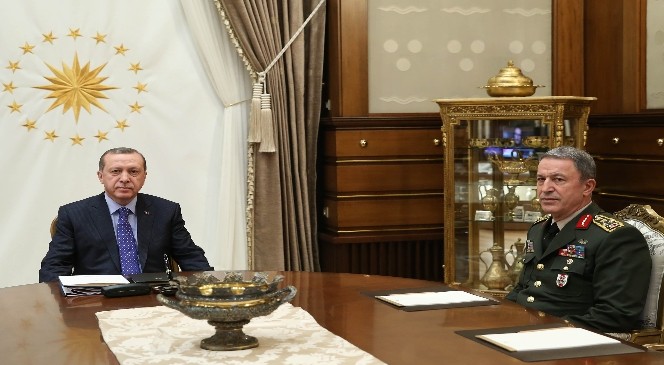Cumhurbaşkanı Erdoğan Genelkurmay Başkanı Orgeneral Akar&#039;ı Kabul Etti