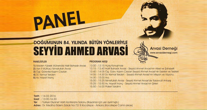 Seyyid Ahmet Arvasi doğumunun 84. yılında anılıyor