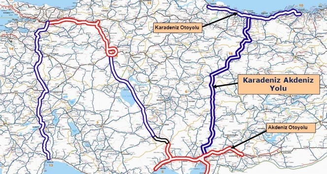 Asrın projesi: Karadeniz-Akdeniz yolu