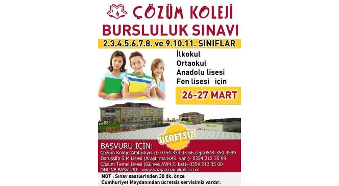 Yozgat Çözüm Koleji Bursluluk Sınavı Düzenliyor