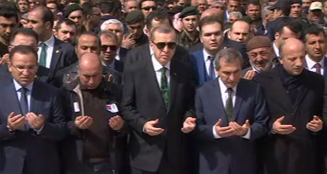 Şehit cenazesine Erdoğan da katıldı