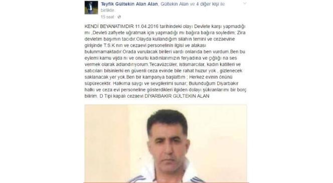 Özgecan'ın Katilini Öldüren Gültekin Alan'dan Açıklama
