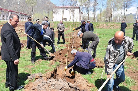 Bitlis Açık Cezaevi'nde Peyzaj Çalışması