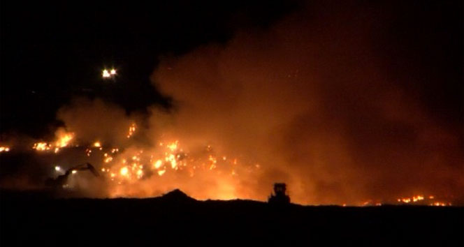 Harmandalı Çöplüğü’nde yangın