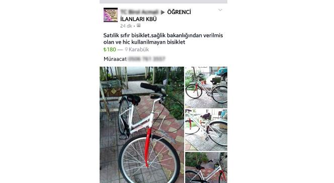 Sağlık Bakanlığı’nın ücretsiz verdiği bisikleti satılığa çıkardı