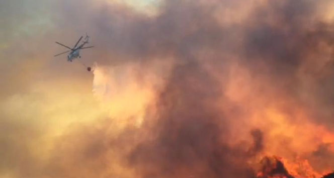 İzmir&#039;de askeri alanda korkutan yangın