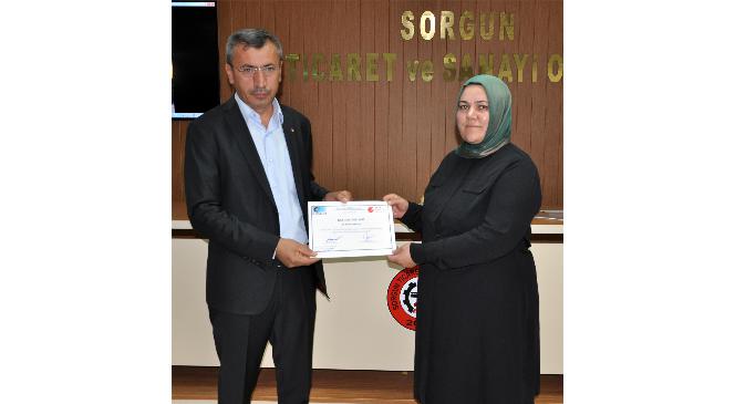Sorgun’da 81 girişimci kurs bitirme belgesini aldı