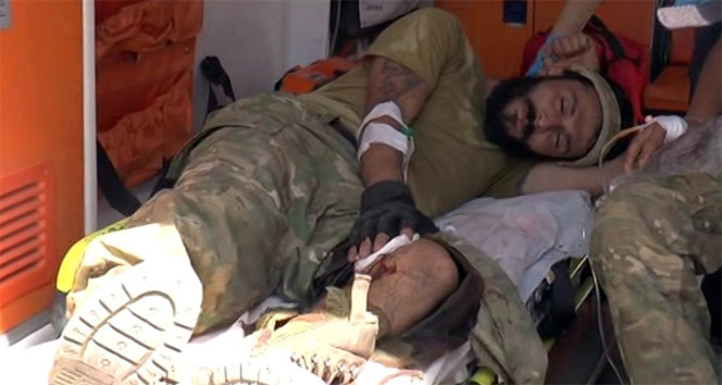 Cerablus’ta yaralanan 3 ÖSO askeri Gaziantep’e getirildi