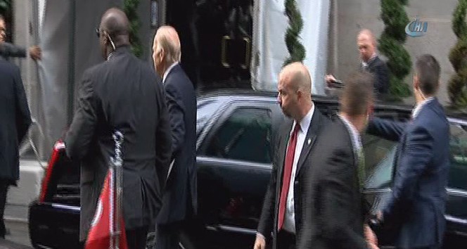Joe Biden, Cumhurbaşkanı Erdoğan&#039;la görüşeceği otele geldi