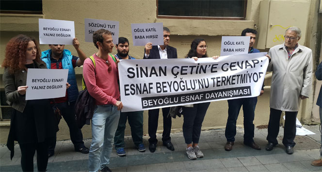 Sinan Çetin&#039;e ait iş yerinden çıkartılan işletmeci ve esnaf eylem yaptı